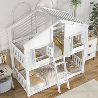 Red Barrel Studio House Bunk Bed With Roof