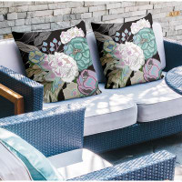 Winston Porter Nouvel Floral Indoor/Outdoor Square Pillow