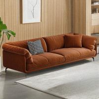 PULOSK 108.66" Orange 100% Polyester Modular Sofa cushion couch