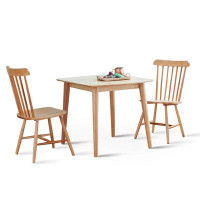 Livinia 2 - Person Rubberwood Solid Wood Dining Set