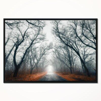 East Urban Home 'Mystic Road in Forest' Floater Frame Photograph on Canvas in Painting & Paint Supplies
