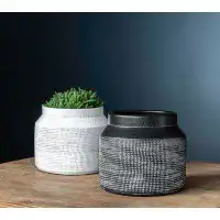 Campania International Linen Weave Pot Planter Set