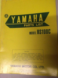1976 Yamaha RS100C Parts List