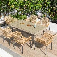 Bayou Breeze Outdoor Patio Table Chair Set,Rattan Chair,Backyard, Balcony, Garden