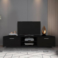 Latitude Run® TV Stand for TVs up to 70", Media Console, Entertainment Center with 2 Storage Cabinet and Shelves