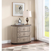 Alcott Hill Somerset Textured Grey & Brown Transitional Three Drawer Accent Chest