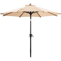 Latitude Run® 9 FT Patio Market Umbrella Outdoor Table Umbrellas, 3-Year Nonfading Olefin Canopy, Market Centre Umbrella