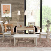 Rosalind Wheeler 6-Piece Dining Table Set With Grain Pattern Tabletop