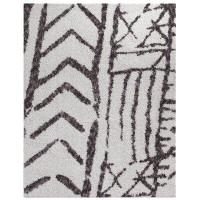 Foundry Select Ajahnae White And Dark Grey Polyester Area Rug