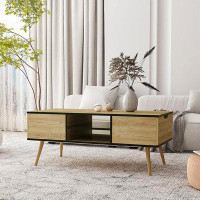 Everly Quinn 4 Legs Coffee Table with Storage