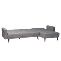 Wholesale Interiors Baxton Studio Claire Contemporary Slate Fabric Upholstered Convertible Sleeper Sofa