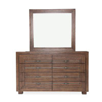 Michael Amini / Kathy Ireland Home Designs Carrollton 9 Drawer 68.25" W Solid Wood Double Dresser with Mirror