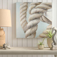 Made in Canada - Highland Dunes 'Boat Rope Knot Closeup' Oil Painting Print on Wrapped Canvas