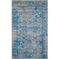 Bungalow Rose Olius Abstract Grey/Blue Area Rug