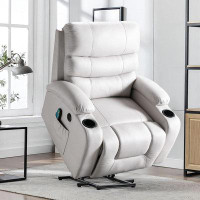 Latitude Run® Oversized Power Lift Recliner Chair with Massage and Heat for Elderly People