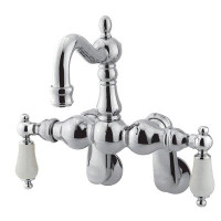 Elements of Design Hot Springs Double Handle Wall Mounted Clawfoot Tub Faucet