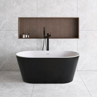 JimsMaison 60" L x  29" W Freestanding Soaking Acrylic Bathtub