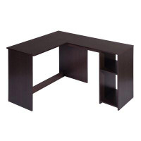 Fityou Corner Computer Desk L-Shaped with 2 Storage Shelves
