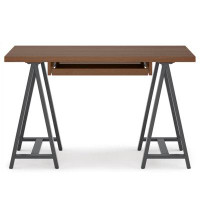 Gracie Oaks Sawhorse Solid Wood Desk