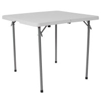 Flash Furniture 2.79-Foot Square Bi-Fold Plastic Folding Table w/ Carrying Handle