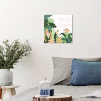 Bay Isle Home™ Floral and Botanical Bloom Where you are planted Tropical Green Canvas Wall Art Print