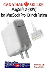 60W T Tip Magsafe2 Power Adapter For Macbook pro Retina 13 A1435 A1465 A1425 A1502 (2012 &amp; LATER MODEL)