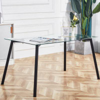 GZMWON Modern Dining Table, Dining Table, Glass Dining Table