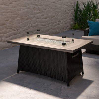 Wade Logan Aryonna 32" H x 50" W Polyresin Propane Outdoor Fire Pit Table