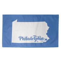 East Urban Home Philadelphia Pennsylvania Blue Area Rug