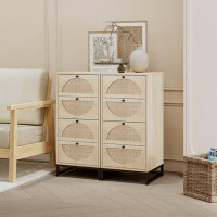 Bay Isle Home™ Natural Rattan, Dresser with 4 Drawers, Suitable Diversified Storage