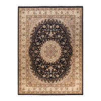 The Twillery Co. One-of-a-Kind Hayner Hand-Knotted 9' x 12'3" Area Rug in Black/Beige/Ivory