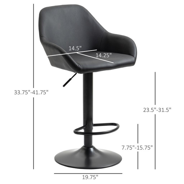 Barstool 19.75"x19.75"x41.75" Black in Kitchen & Dining Wares - Image 3