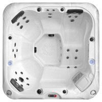 Canadian Spa Co Canadian Spa Co 6 - Person 34 - Jet Acrylic Square Hot Tub with Ozonator and Built-in Speaker in White/B