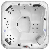 Canadian Spa Co Canadian Spa Co 6 - Person 34 - Jet Acrylic Square Hot Tub with Ozonator and Built-in Speaker in White/B