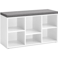 Ivy Bronx VASAGLE Shoe Bench, Shoe Storage Organizer With 6 Compartments And 3 Adjustable Shelves, Cushioned Seat, Compa