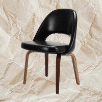 Ivy Bronx Fumitoshi Leather Upholstered Back Side Chair Dining Chair