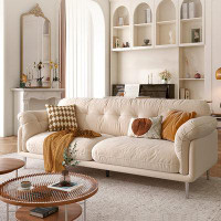 Crafts Design Trade 86.61" Creamy white 100% Polyester Standard Sofa cushion Loveseat