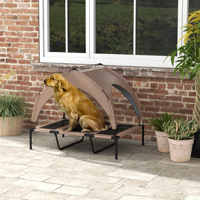 Elevated Dog Bed 41.7" x 29.9" x 37" Coffee in Accessories