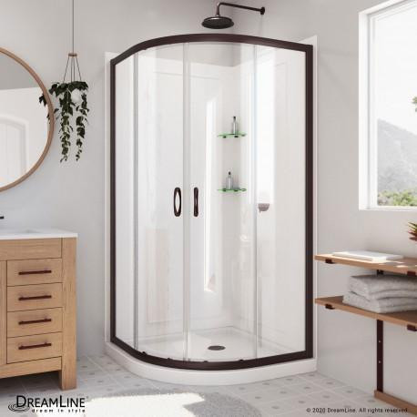 Prime 33x33, 36x36 or 38x38 78 3/4 Shower Enclosure, Base, & White Wall Kit in 4 Finishes & Clear of Frosted Glass  DLG in Plumbing, Sinks, Toilets & Showers - Image 3