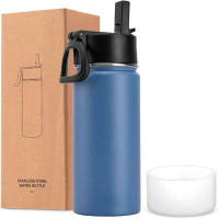 Orchids Aquae Insulated Water Bottle With Straw Lid  Stainless Steel Double Wall Vacuum Insulated Wide Mouth Sports Wate