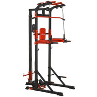 POWER TOWER, PULL UP STATION WITH DIP BAR, LAT PULLDOWN MACHINE AND PUSH-UP STAND