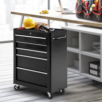 WFX Utility™ 5 Drawer Rolling Tool Chest Lockable Tool Cabinet for Garage Black