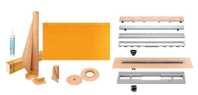 Schluter Systems Kerdi-Line Shower Kit with Linear Drain & Grate Assembly in Plumbing, Sinks, Toilets & Showers - Image 4