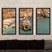 Made in Canada - Picture Perfect International "Coastal Scenery" 3 Piece Framed Photographic Print Set