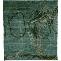 Isabelline One-of-a-Kind Rosalva Hand-Knotted Traditional Style Green 8' x 10' Wool Area Rug