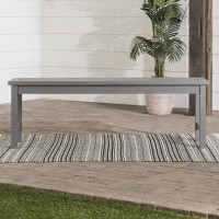 Latitude Run® Modern Solid Acacia Wood Slatted Patio Bench, 53 Inch, Grey Wash
