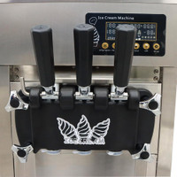 Used 3 Flavor Soft Ice Cream Machine with LED Display Countertop Stainless Steel Soft Serve Ice Cream Maker 110V 210153