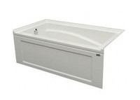 60x32x21 Skirted - White High Gloss Acrylic Bathtub w Hand Rest  (available w/ left or right hand drain) ELS