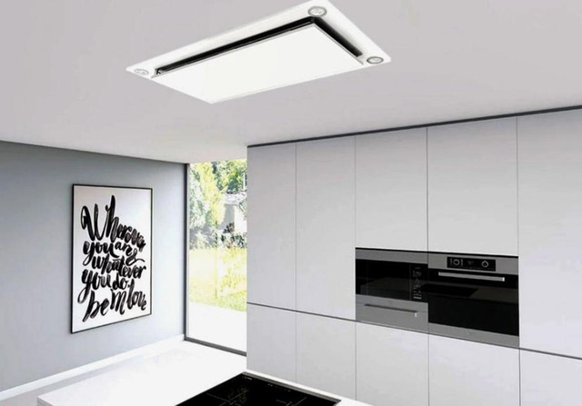 Flush Ceiling Mount 38x19 Inch Range Hood (Stainless, White or Black) - Victory Sunset w Wall Switch and Dimmable Lights in Other - Image 2