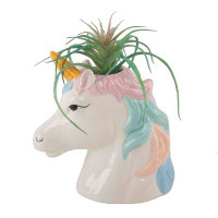 Wrought Studio Succulent in 6" Tall Multi Colour Ceramic Unicorn Pot